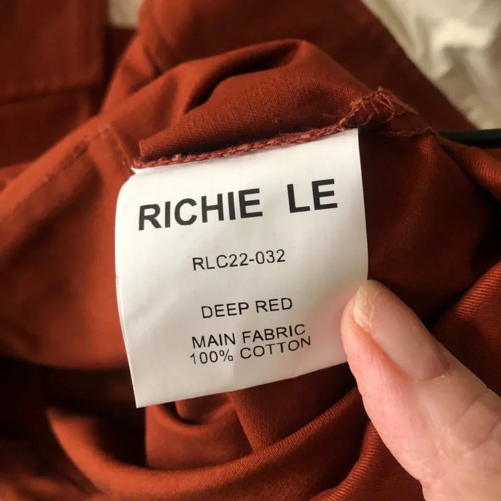 NEW Richie Le Men's Stylish Rust and White Windbreaker Size Medium